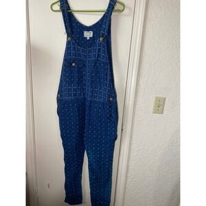 Current Elliott Women's Blue Print Denim Size 1 Overalls Jumpsuit Overalls